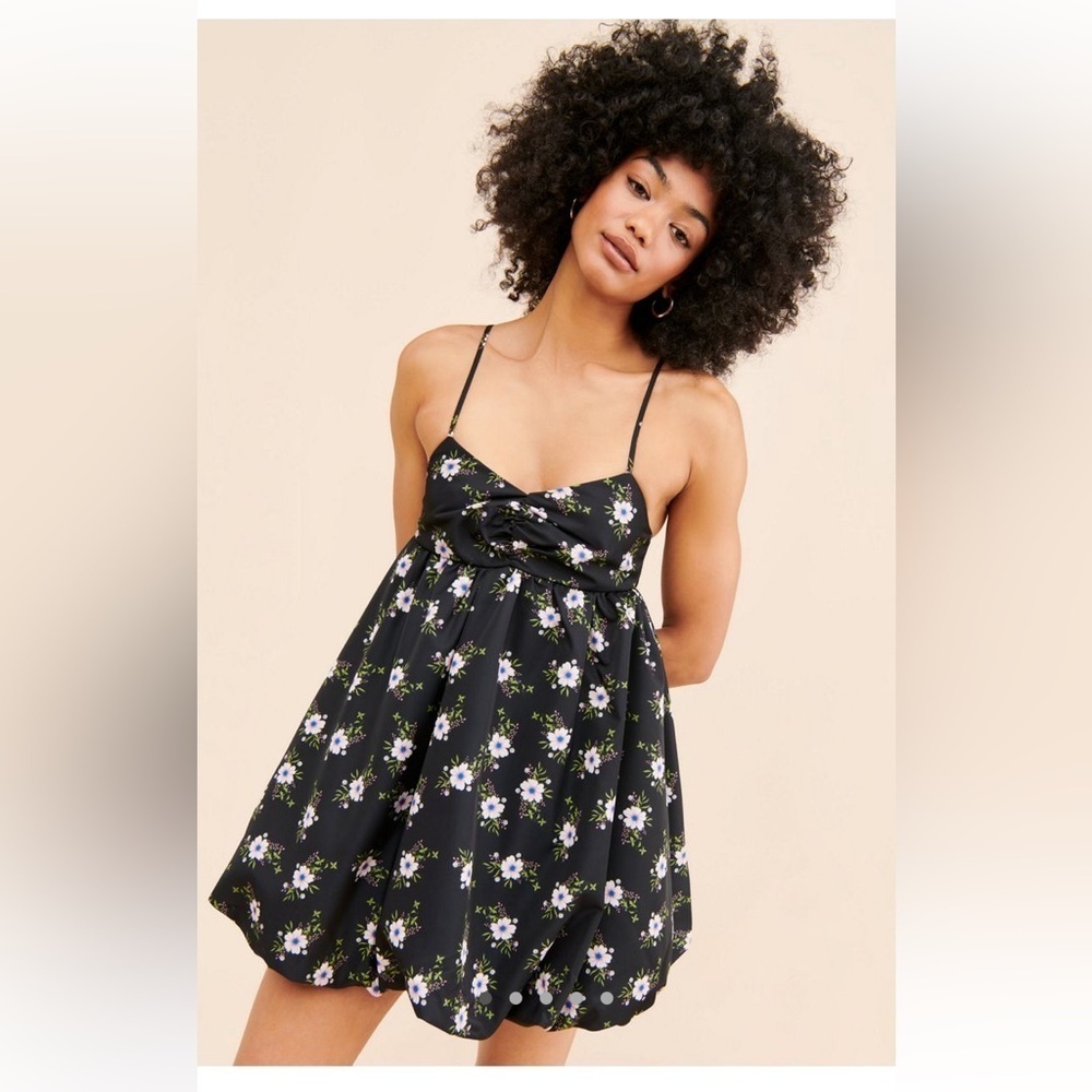 Free People Bubble Mini Dress Black Sz XS